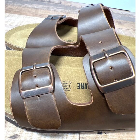 ChusionAire Two Strap Leather Sandals In Dark Brown Womens 8.5M - Picture 3 of 7